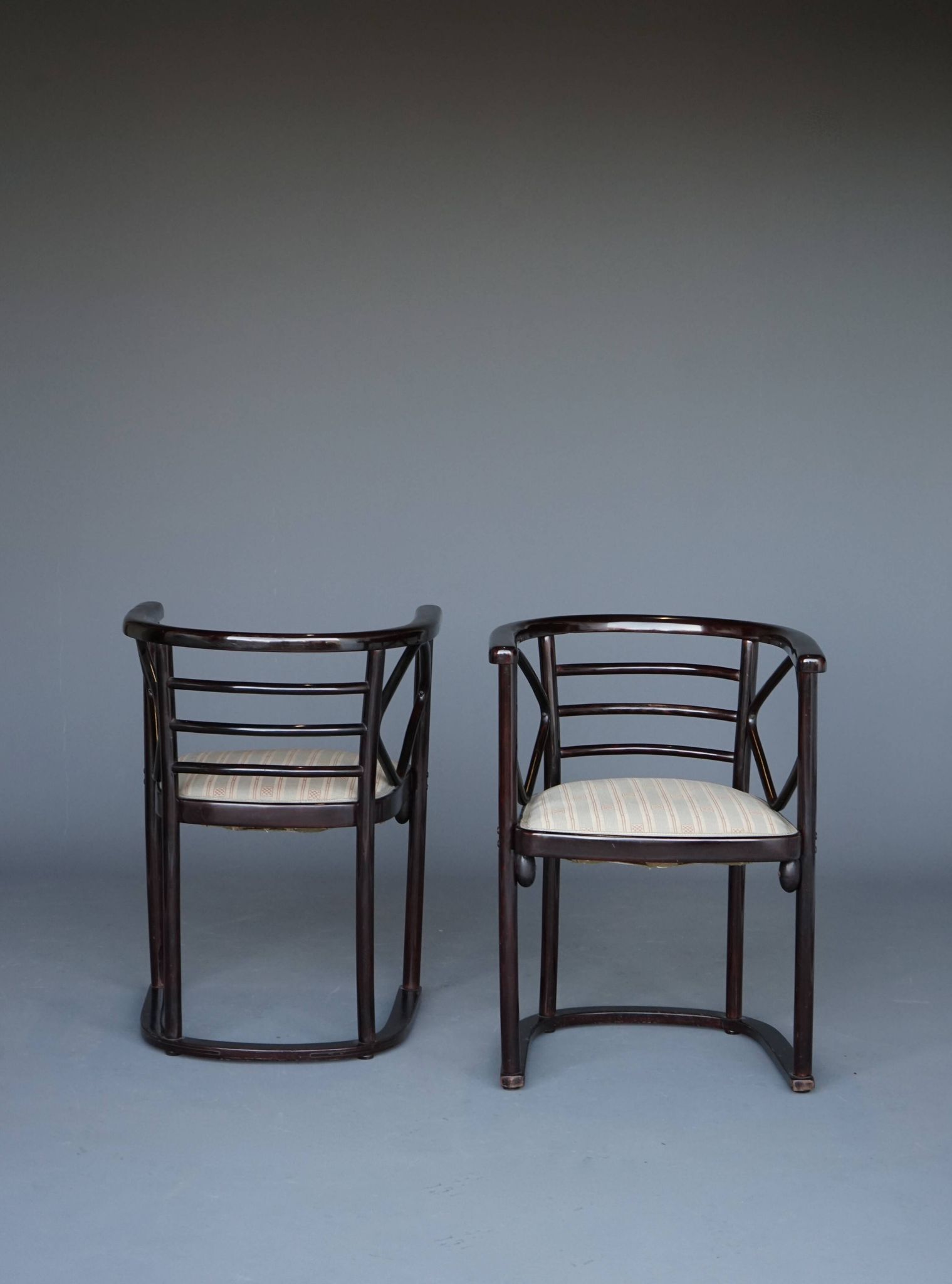 Model 728 'Fledermaus' chairs attributed to Josef Hoffmann for J & J Kohn,