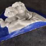 Religious bas-relief wall sculpture of the Virgin and Child signed Cantagalli