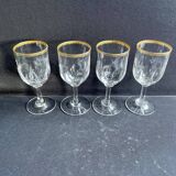 4 Verres à porto Daum putoisés or