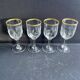 4 Daum port glasses with gold putoises