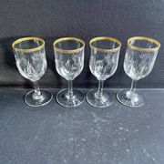 4 Verres à porto Daum putoisés or