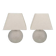 Set of 2 glass table lamps with diamond pattern.