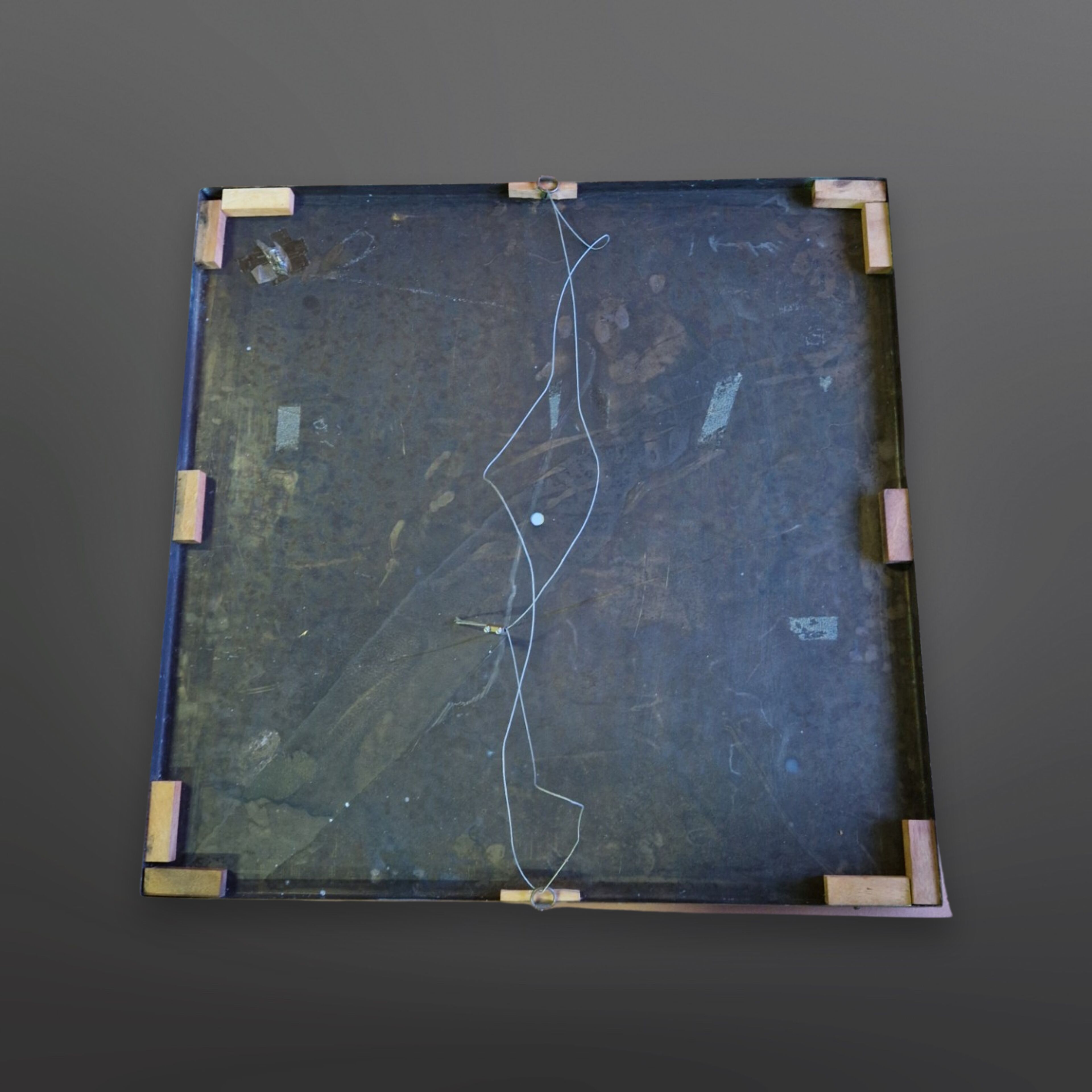 Mid century wall mirror made from brass, 1950s