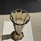 Flared Art Deco vase in smoked moulded glass with steps H30 W13.5