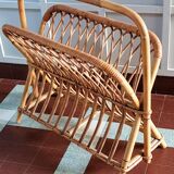 Vintage rattan magazine holder 60/70