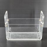 Vintage plexiglass magazine rack 1970