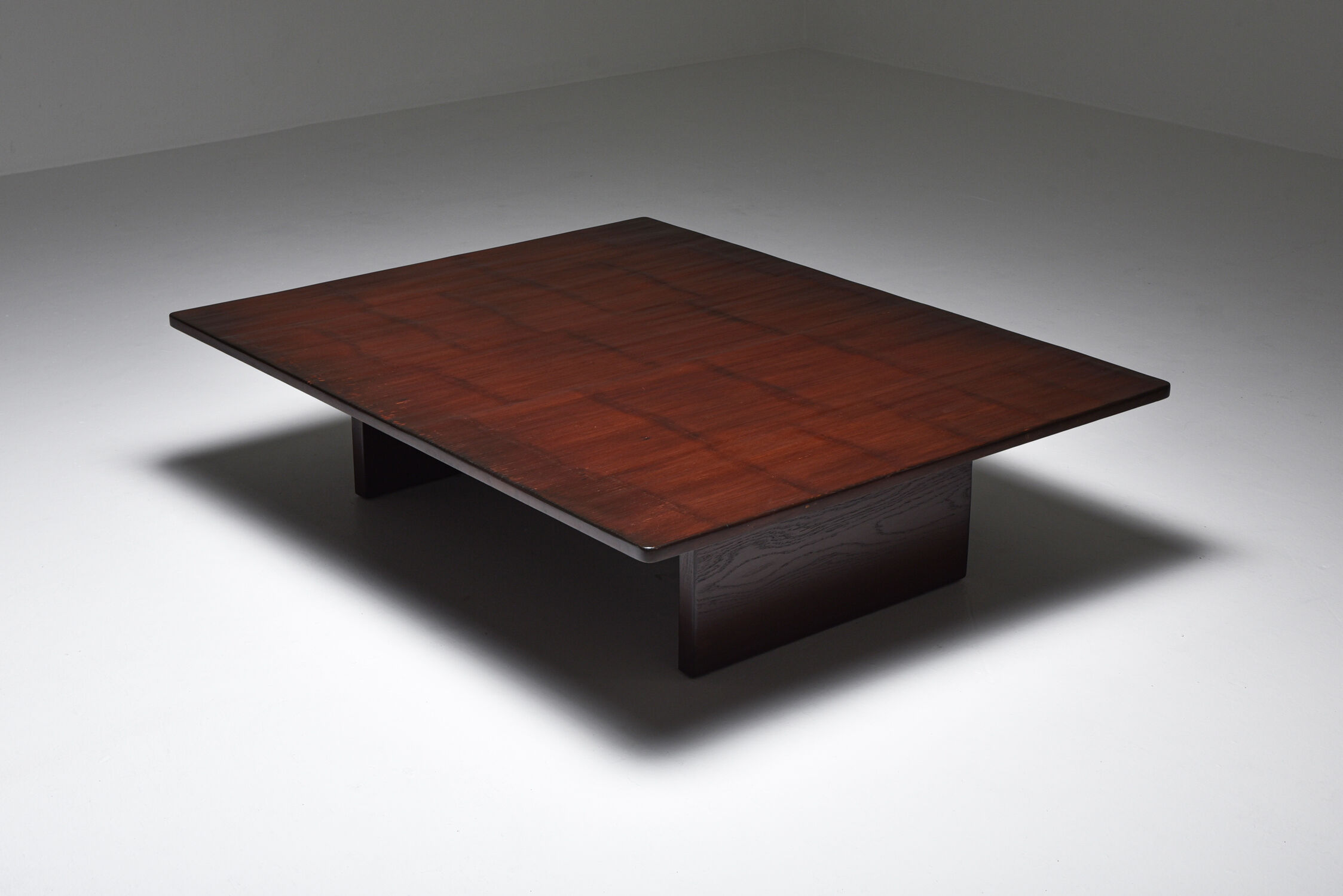 Axel Vervoordt Stained Oak and Bamboo Coffee Table - 1980's