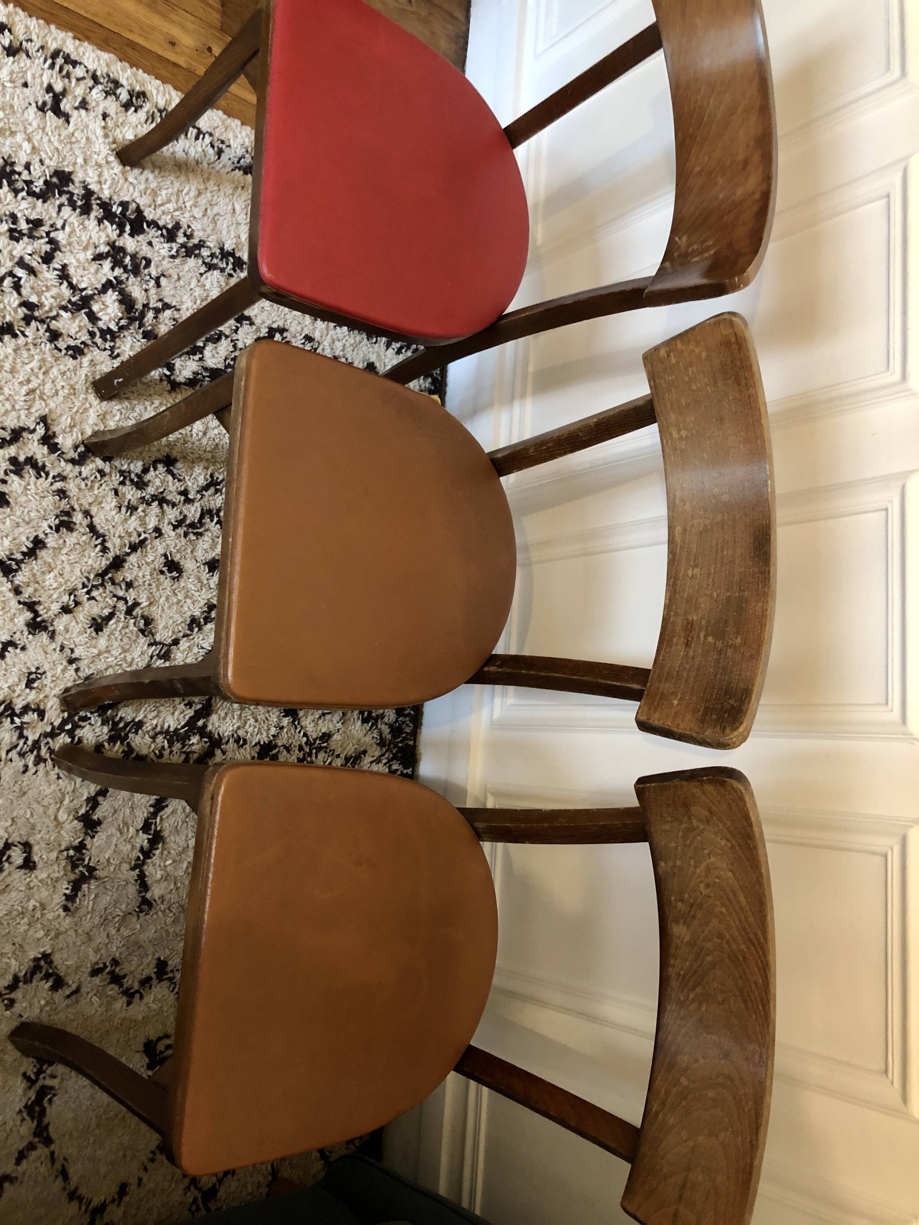 Set of 3 vintage bistro chairs