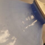 Hanging lamp blue opaline glass draped vintage 1950/1960