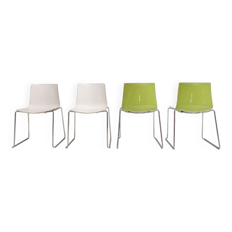 Set of 4 Katifa design chair by Arper, after 2000