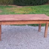 Brutalist farmhouse table Antique wooden workshop table 200cm