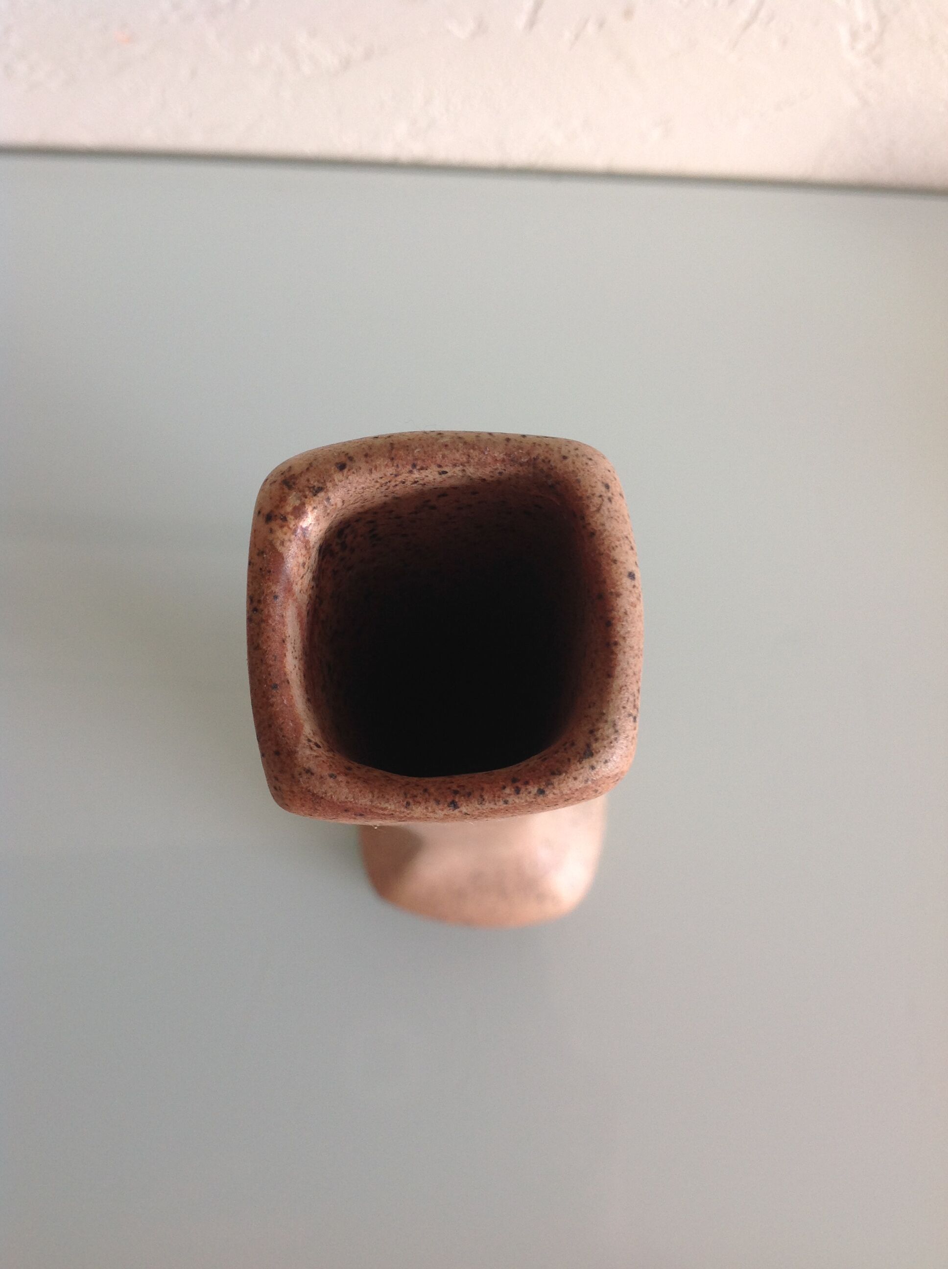 Vase soliflore in beige cermal from Vallauris / vintage 60s-70s