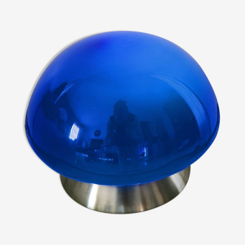 Mushroom lamp king blue glass vintage