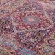 Large Antique Iranian Oriental Rug: Yazd: 4.45 X 3.30 Meters