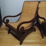 Deux fauteuils coloniaux planteurs