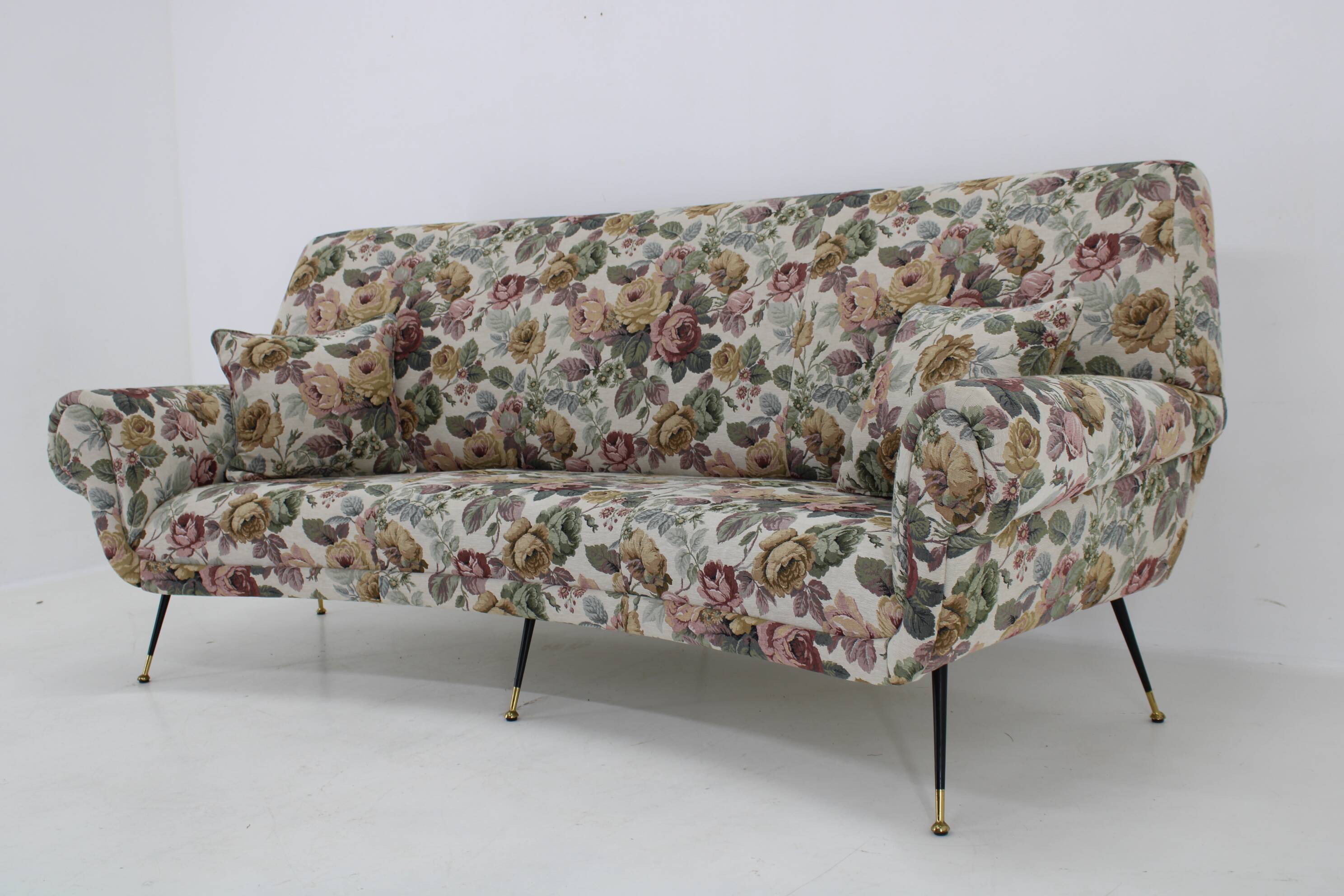 1950s Italian Curved "Banana" 3-Seater Sofa