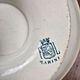 Antique compote dish Faïencerie de Lyon Marine, ironstone with blue-green decoration, 19th century.