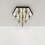 Lustre encastré en verre bicolore des années 1980 par F. Fabbian