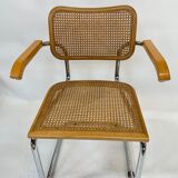 Cesca model design chair with armrests chrome version
