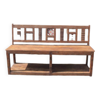 Old Indian Bench in Old Teak Original Part