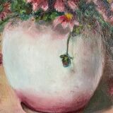 Ancient painting, still life in the cosmos , signed and dated 1991.
