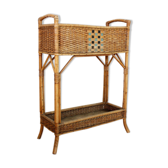 Planter in rattan and wicker woven 60 years