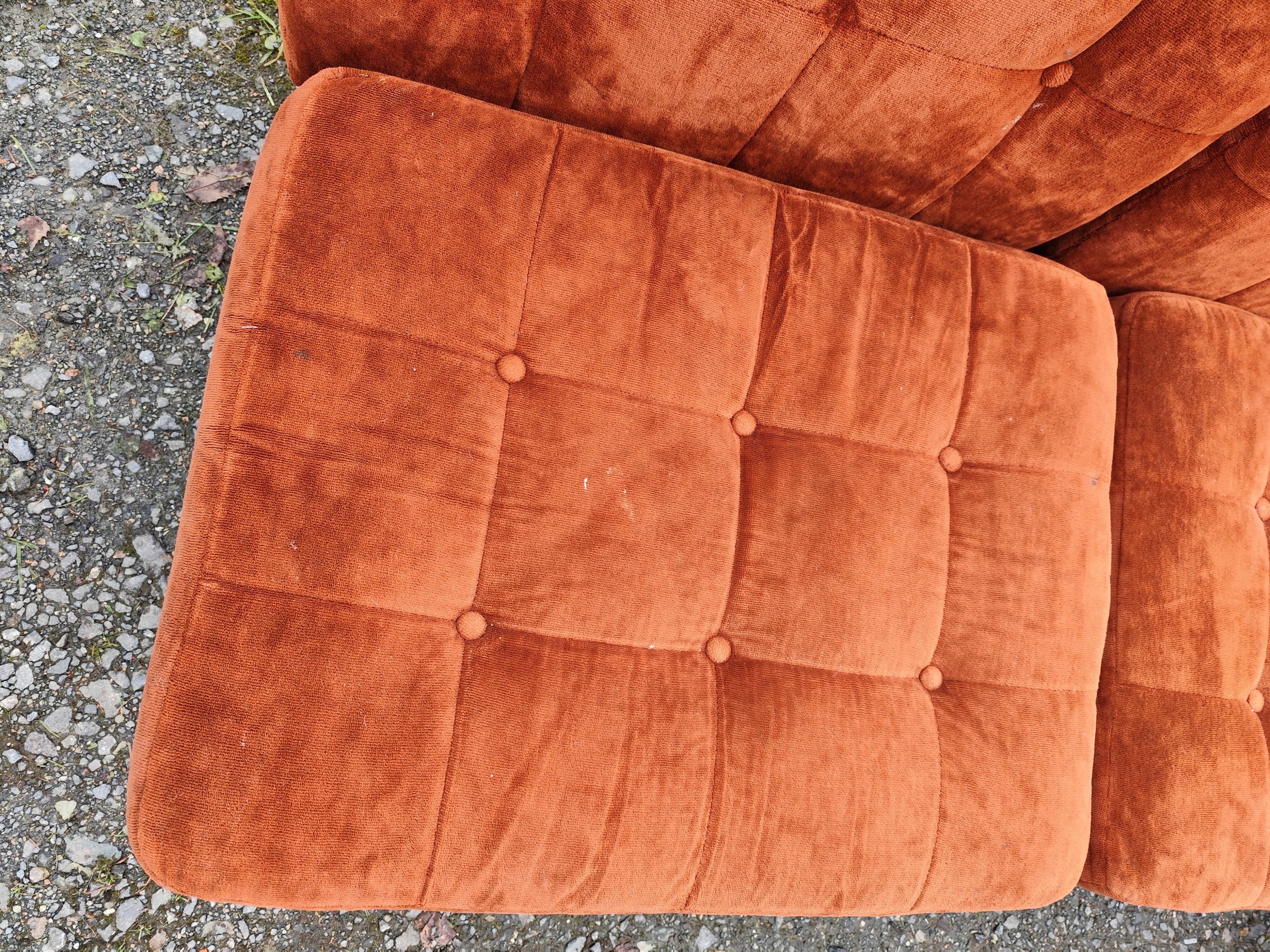 Modular velvet sofa bench 5 blocks