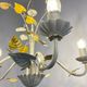 Vintage painted metal chandelier, foliage and flowers, 5 lights.