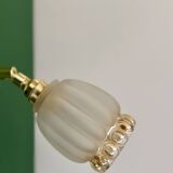 Vintage tulip wall light in frosted and amber glass