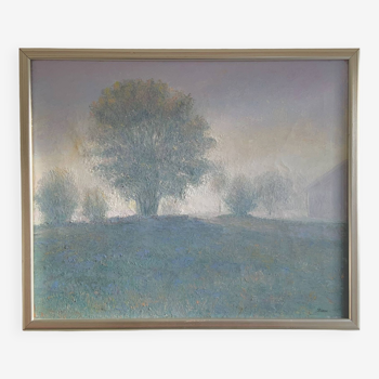 Vintage Impressionist Landscape Oil on Canvas by Swedish Artist Stappe