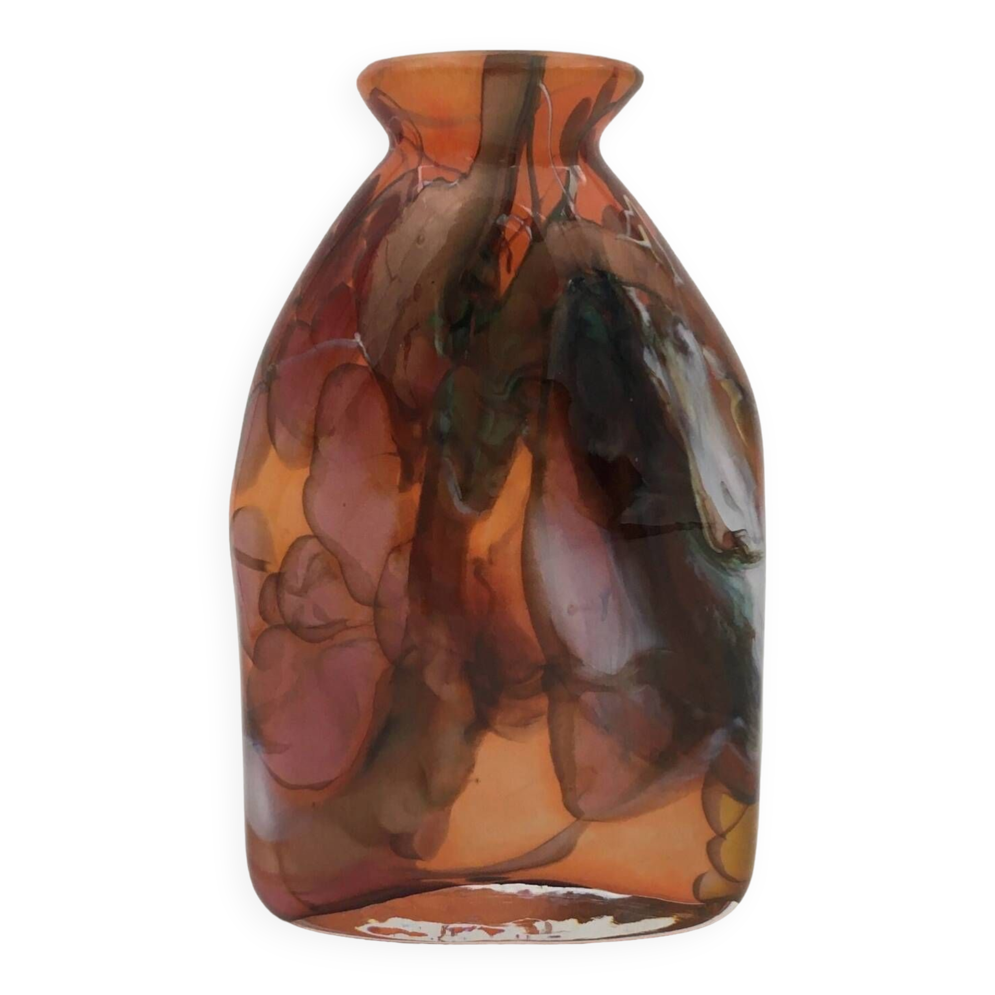 Daniel baroy blown glass vase, signed