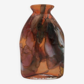 Vase verre soufflé daniel baroy, signé