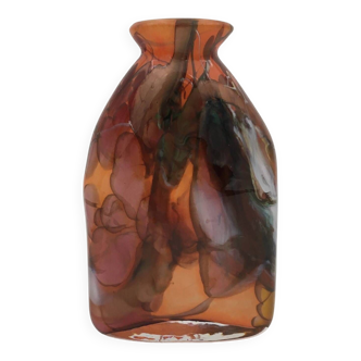 Vase verre soufflé daniel baroy, signé