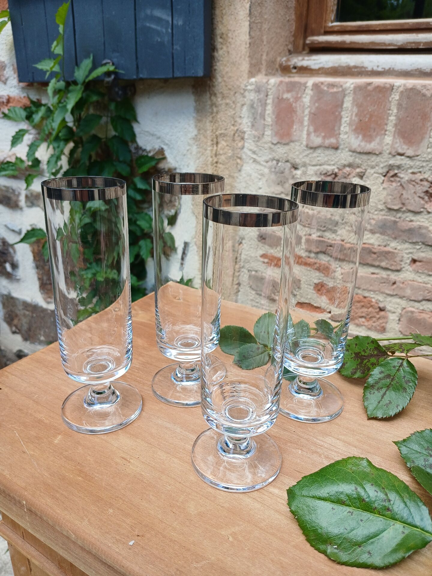 4 flûtes à champagne vintages