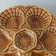 Set of 3 vintage brown Sarreguemines majolica oyster plates.