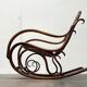 Curved wooden rocking chair Art Nouveau Jugendstil by Fischel, Austria, 1910s