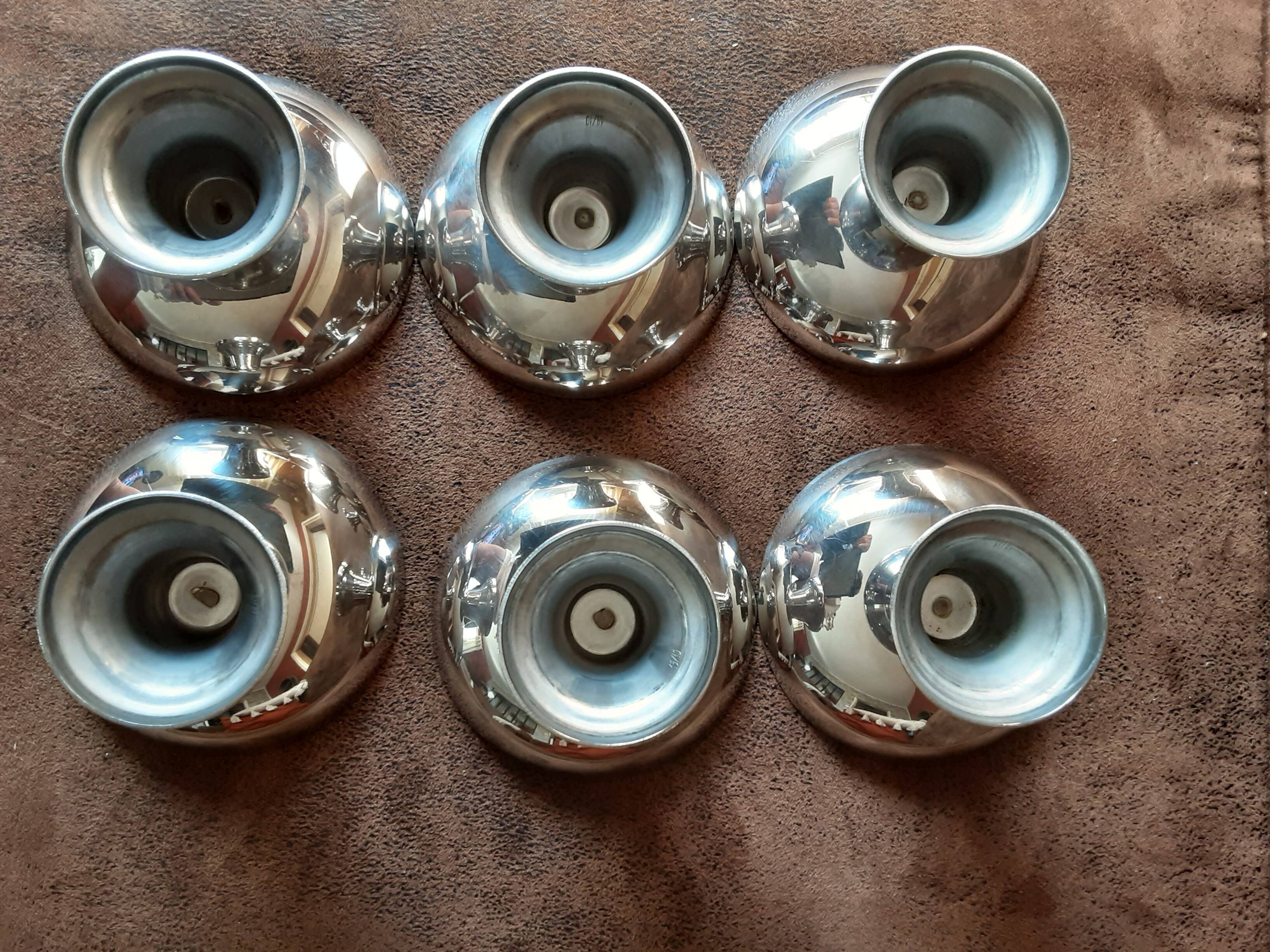 Lot de 6 coupes sur pied métal