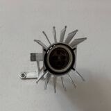 Pair of vintage wall lights, rose glass and brass, France, 1970