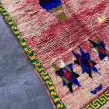 Moroccan boujad peach carpet - 124 x 222 cm