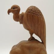 Unusual Pair of Vintage Hand-Carved Vulture on a Rock Wooden Bookends