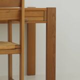 Bureau en bois massif (Orme) vintage Dlg Regain Circa 1980