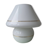 Lampe champignon tout-verre avec lignes dorées