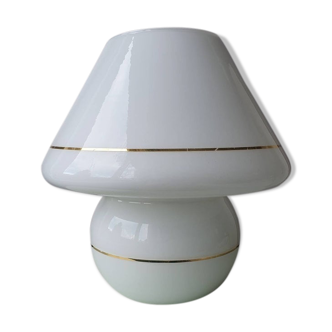 Lampe champignon tout-verre avec lignes dorées