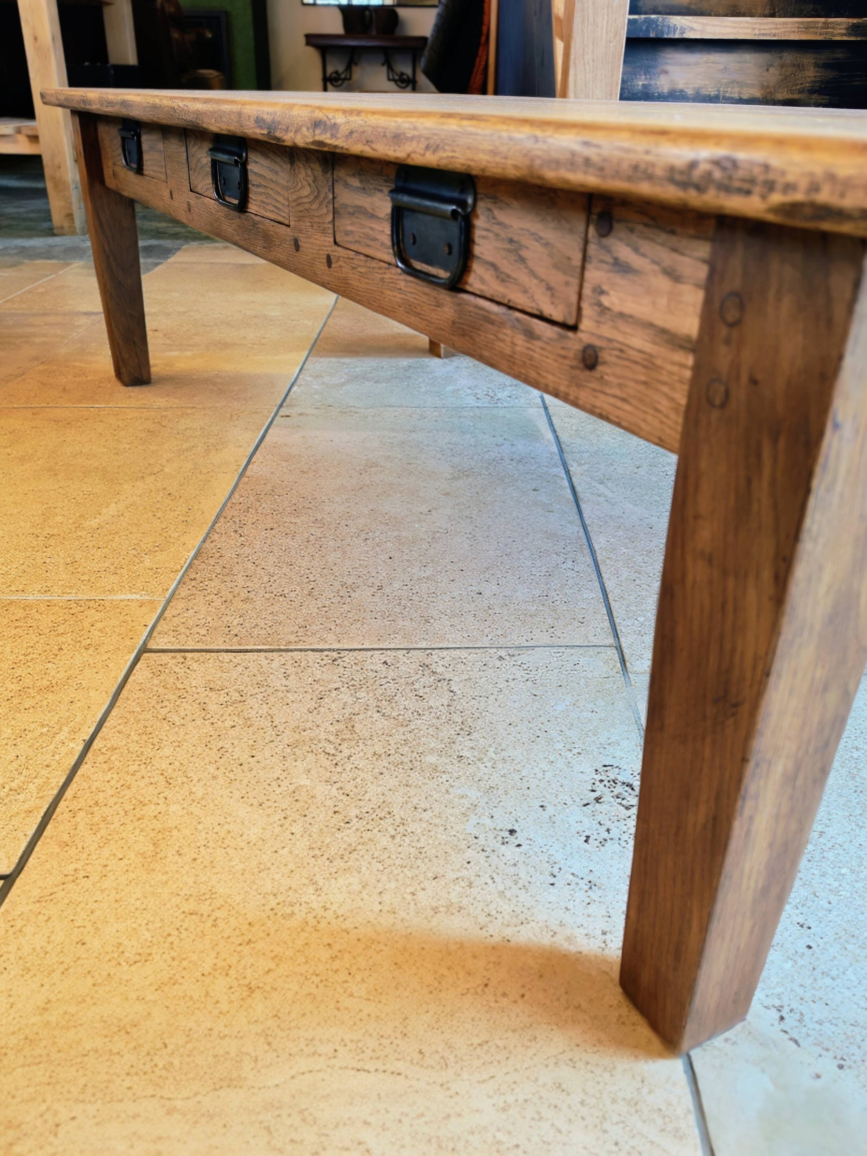 Solid oak coffee table