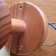 Pair of opline sconces and blond wood pine desgin years 60-70