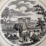 6 old dessert plates Old and Johnston Bordeaux 19th century Médoc and its castles