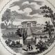 6 assiettes à dessert anciennes Vieillard et Johnston Bordeaux XIXème siècle Médoc et ses châteaux
