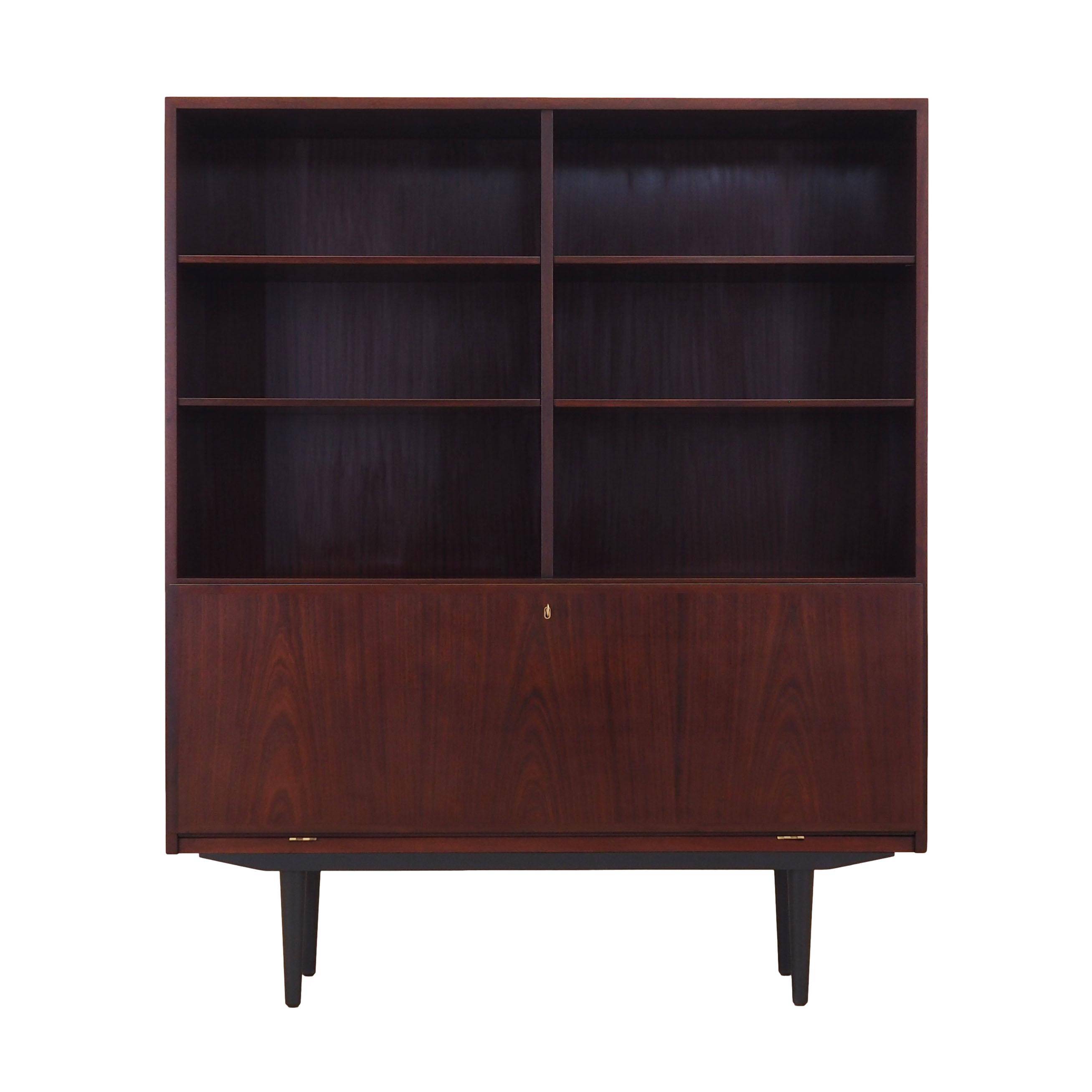 Mahogany bookcase, Danish design, 1970s, manufacturer: Omann Jun
