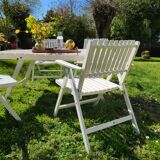 Set armchairs and garden table vintage circa 1970 R Gleizes