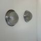 Pair of vintage wall lights, chrome and pressed sandblasted glass, France 1930